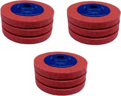 Inditrust 4inch Buffing Wheel Non woven Fabric Disc for debarring, cleaning, matt Angle Grinder