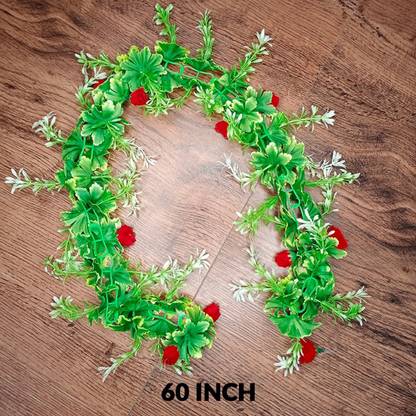 EXOTICA Red Rose Hanging Chain artificial flower | Long Flower for Home Decoration | For Window or Door Decoration|Buy Multiple and join the flowers to make it bigger Green, Red Rose Artificial Flower