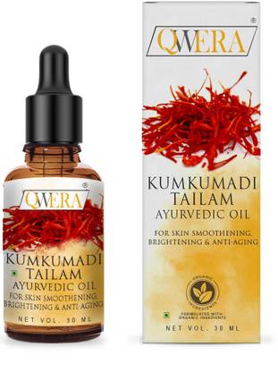 Qwera Kumkumadi Face Glowing Oil for Natural Glowing Beauty, Original 24k Gold Dust Kumkumadi Oil for Glowing Skin