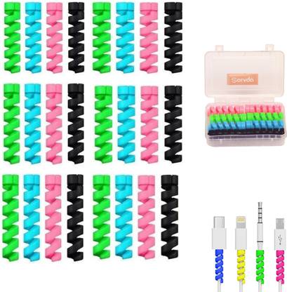 sarvda Cable Protectors with organizer box for Charger Earphones iPhone Oneplus set of 24 pcs Cable Protector