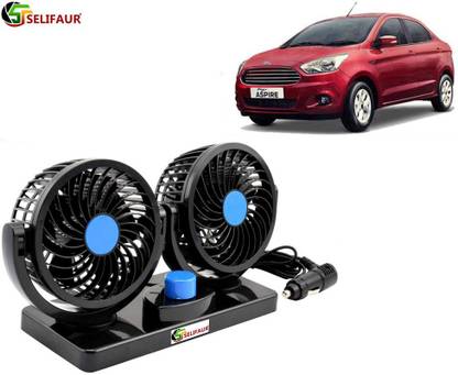 Selifaur F83 - Mitchell 12V DC Electric Car Fan for Dashboad 360 Degree Rotatable Dual Head Car Auto Cooling Air Fan Figo Aspire Car Interior Fan