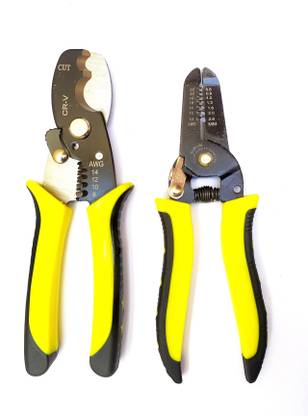 Qualigen 7inch Multi Pliers Wire Stripper Electrician Wire Cutter Plier Crimping Nipper Hand Tools With Wire Stripper Wire Cutter (Pack of 2) Wire Cutter Wire Cutter