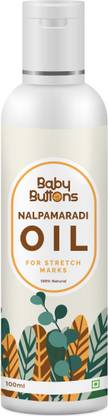 BabyButtons 100% Natural Nalpamaradi Oil For Stretch Marks & Skin Brightening | Enriched With Turmeric, Coconut Oil | Free of Mineral Oil