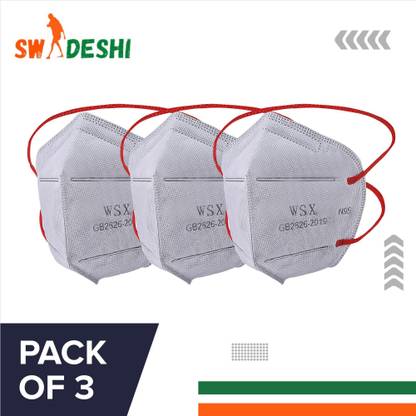 SWADESHI Headloop N95 Mask Filter Pro 6 Layer Triple Particle Filtration System With Respirator FDA, ISO, CE, GMP And ISO 13485 Appoved N95 Mask For Anti Virus, Anti Pollution, Anti Dust, Outdoor Protection Face Mask For Germ Protection SWDS-0522-3 Reusable, Washable