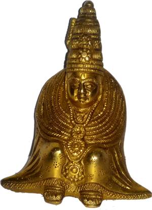 B H A R A T H A A T Brass Goddess Tulja Bhavani Devi Maa Idol Statue Murti Showpiece (4.7 x 2.4 x 5.8 inches) Decorative Showpiece  -  14.73 cm