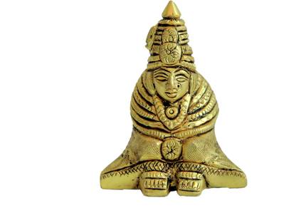 B H A R A T H A A T Brass Goddess Tulja Bhavani Devi Maa Idol Statue Murti Showpiece (2 x 1.1 x 2.6 inches) Decorative Showpiece  -  6.6 cm