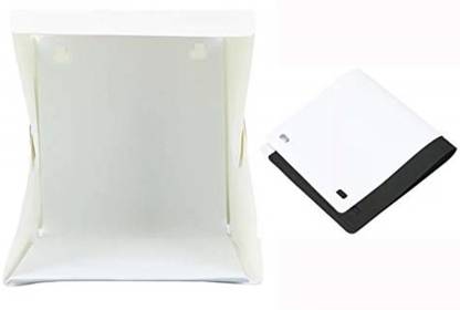 Satyam Kraft 1 Piece of Mini Photo Studio Box Light Tent Kit, White and Black Backdrops with 20 LED Lights, 20 cm Rectangle Softbox
