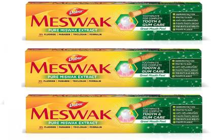 Dabur MESWAK Pure Miswak Extract Toothpaste - 3 x 200 g Packs Toothpaste