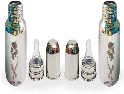 Klassi Kichen Stainless Steel Feeding Bottle With Laser Flower Design - 500