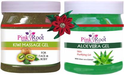 PINKROOT Kiwi Massage Gel 500ml with Aloevera Gel 500ml