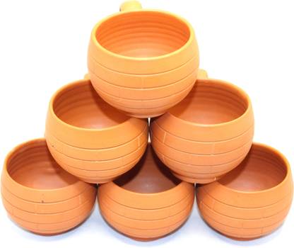 Bossify Pack of 6 Terracotta Handmade Traditional Earthen Clay Tea Cups|Coffee Cups | Lassi Kullhad Cups 03