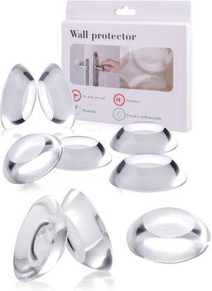 HSR Silicone Door Bumper Wall Protector Transparent Round Silicone Door Handle Bumper for Doorknobs, Headboard, Refrigerator Door, Cabinets (Pack Of 9) Wall Mounted Door Stopper