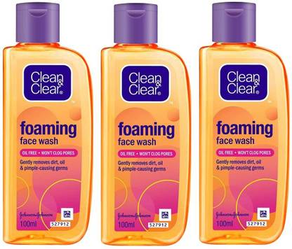 Clean & Clear Foaming  - 100ml (Pack Of 3) Face Wash