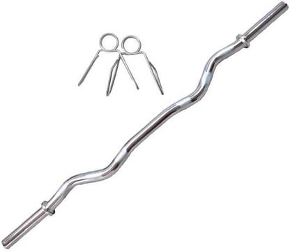 SRIDAYA 4.2 kg 4 Feet EZ Curl Bar with spring locks (24mm) Home Gym Combo