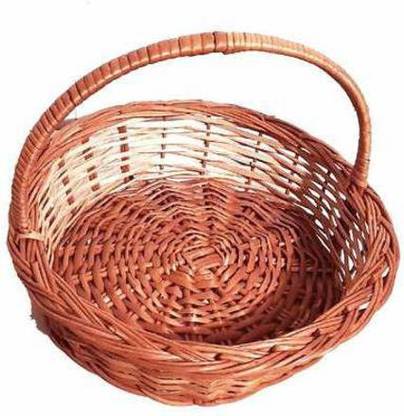 A R ENTERPRISES Wooden Basket with Handle Wooden, Bamboo Fruit & Vegetable Basket