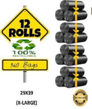Hercai BIODEGRADABLE DUSTBIN BAG ROLL SIZE -29*39[12 ROLL] XL 30L L Garbage Bag  Pack Of 360