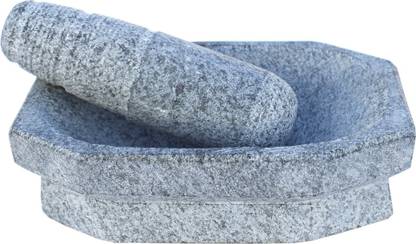 Nakshathra Mortar and Pestle Set in rectangular Stoneware Masher