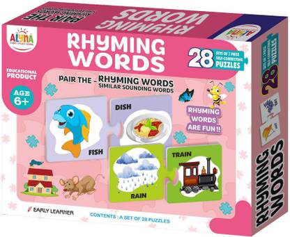 Alyna Ankit Toys Rhyming Words Educational Jigsaw Puzzle Set of 2 - Total 28 Pieces