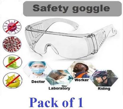 Quantum Retail Eye Protection Safety Goggles Glasses Anti-Droplets Protective Eyeglass with Clear Polycarbonate Lens. (Pack of 1) QR-SG-QR1-Pack 1 Power Tool, Welding, Laboratory, Blowtorch, Wood-working  Safety Goggle