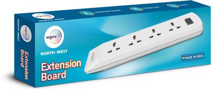 Wipro Extension Board with 4 Universal Sockets and 2 meter long cord 4  Socket Extension Boards