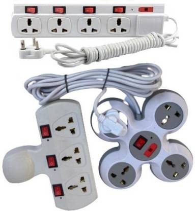 TOBY 3 Extension Board combo of (4+4)+(4+1)+(3+3) Universal socket and switch (6amp) 11  Socket Extension Boards