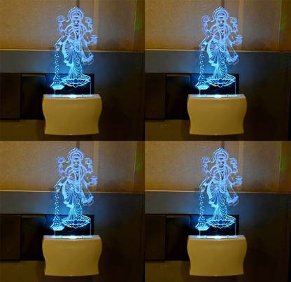 AFAST Goddess Of Wealth Maa Laxmi 3D Illusion LED Plug & Play _FG120 Night Lamp