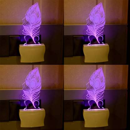 AFAST Beautiful Peacock Feather 3D Illusion LED Plug & Play Wall Lamp_LED12_FG118 Night Lamp