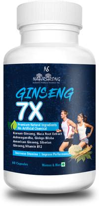 Naturstrong Ginseng 7X with Maca Root with 7 Ingredients Supplements for Energy & Performance