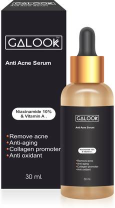 Galook 10% Niacinamide Face Serum for Acne Marks, Anti Aging, Collagen Promoter, Blemishes & Oil Balancing with Vitamin A | Skin Clarifying Anti Acne Serum for Oily & Acne Prone