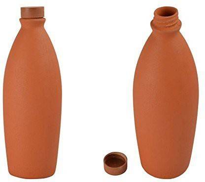 MITTICOOL Terracotta Clay Water Bottle, 1 Litre (Pack of 2) Special Offe 2000 ml Bottle