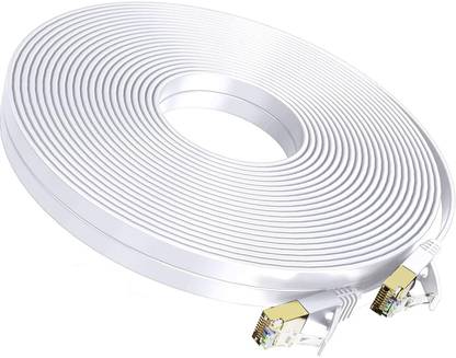 Fedus LAN Cable 10 m 10 Meter Cat7 Ethernet Cable, High Speed Flat RJ45 Lan cable Cable 10 Gigabit 600MHZ Patch/LAN Network Cable to Computer for Gaming, Modem, Router, LAN ADSL