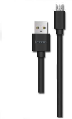 ICCON Micro USB Cable 2 A 1 m Classical USB DATA CABLE 2A 1 m Power Cord (Compatible with Mobile, Tablet, Bluetooth, powerbank, laptop, harddisk)