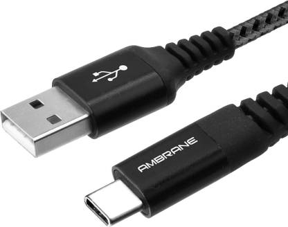 Ambrane USB Type C Cable 3 A 1 m RCT-10  (Compatible with Mobile, Black, One Cable) at Rs. 99