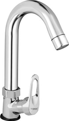 Caisson Brass Ocean Swan Neck Taps for Sink/wash basin 360 Degree Moving, Chrome Finish Pillar Tap Faucet