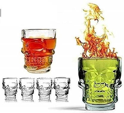 Bentex (Pack of 6) Shot Glass - Skeleton/Skull Face Shape Glass Set Shot Glass