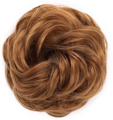 VIVIAN  Brown Ponytail Extensions  Ribbon Bundles Elastic Donut For Women Curly Synthetic Bun  Chignons Bun Hair Extension