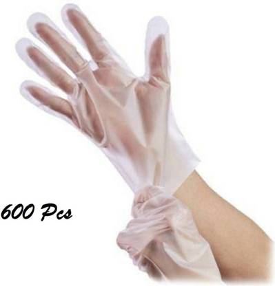 NARV 600 Pices Disposable transparent clear plastic gloves / Hand gloves disposable / Clear plastic gloves/ Hand Gloves /Transparent disposable gloves / Disposable gloves / Plastic glove disposable / Transparent glove Hand Gloves for Cleaning, Cooking, Hair Dying, Restaurent, To Wash Vegetable Full Large Size Waterproof Hand Gloves, Poly Gloves, PE Gloves, Polythene Gloves, For Kitchen, Cooking, House Cleaning, Hair Coloring, Food Serving, Multipurpose Gloves Wet and Dry Disposable Glove Set