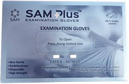 SAM PLUS 1234 Latex Examination Gloves
