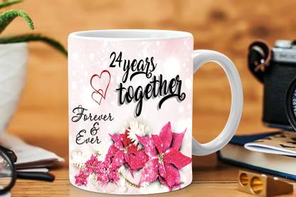 Avavia "24 Years Together" Best 24th Anniversary Gift For Him And Her | 24 Years Love Celebration | 24th Year Complete In A True Relationship | Best Gift For A True Love | Printed Ceramic Coffee Mug