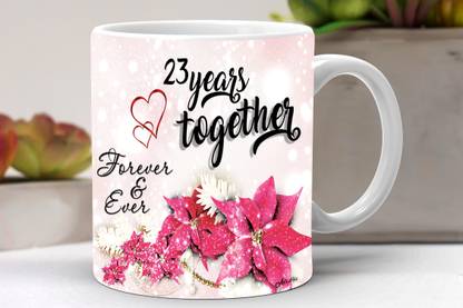 Avavia "23 Years Together" Best 23th Anniversary Gift For Him And Her | 23 Years Love Celebration | 23th Year Complete In A True Relationship | Best Gift For A True Love | Printed Ceramic Coffee Mug