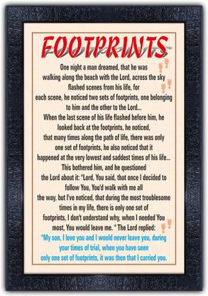 pnf 657-MOTIVATIONAL QUOTES footprints with Wooden Synthetic Frame Digital Reprint 19 inch x 13.5 inch Painting