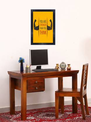 pnf 110-MOTIVATIONAL QUOTES you stronger than you think with Wooden Synthetic Frame Digital Reprint 19 inch x 13.5 inch Painting
