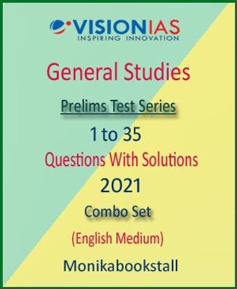Vision IAS - General Studies - Prelims Test Series 1 To 35 Questions With Solutions 2021 - English Medium - Combo Set