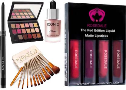 Crynn Smudge Proof Rosedale Kajal & Rose Gold Remastered Velvet Eyeshadow Palette