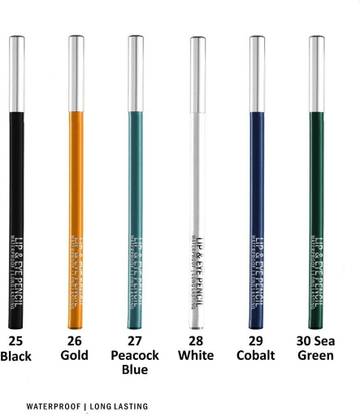New.You Water Proof and Long Lasting Eye Liner Pack Of 6 10.5 g