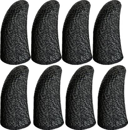 Havick Thumb & Finger Sleeve for Pubg Mobiles Game, Anti-Sweat, 8 Sleeves Black Finger Sleeve