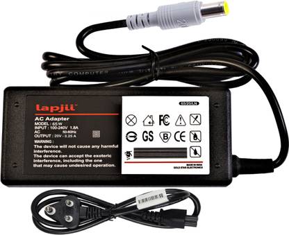 LAPJII Adapter Charger for ThinkPad X200 aptops of 20V 3.25A Pin 7.9x5.5 Watts 65 W Adapter