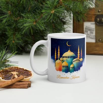 Chitrangi Craft Ramadan kareem Printed White Coffee Best Gift For Eid- 350ml (CC0438) Ceramic Coffee Mug