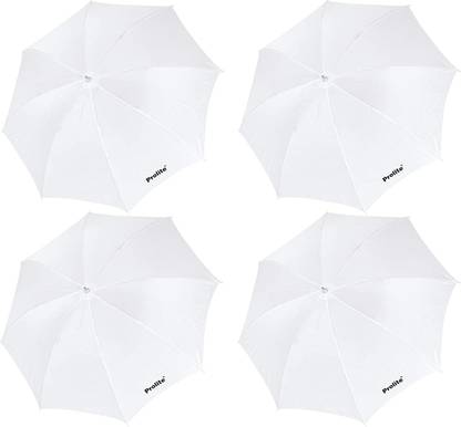 Prolite Studio Standard Umbrella Diffuser (18-inch) for Photography Speedlite Flash, Continuous Light (Sungun, Porta) Videography (Pack of 4) White Reflector Umbrella