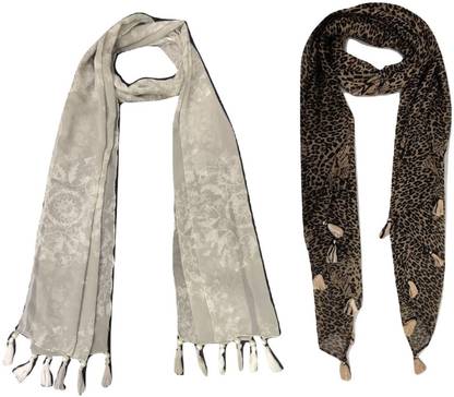 StoleVilla Floral Print Chiffon Women Scarf, Stole, Fancy Scarf